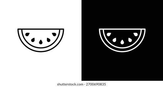 Wassermelonen-Symbole. einfach, Strich, schwarze Symbole