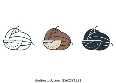 watermelon icons  symbol vector elements for infographic web