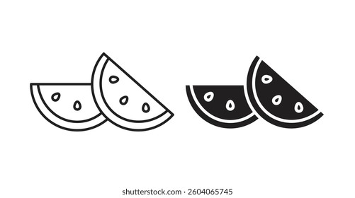Watermelon icons. thin line vector icons