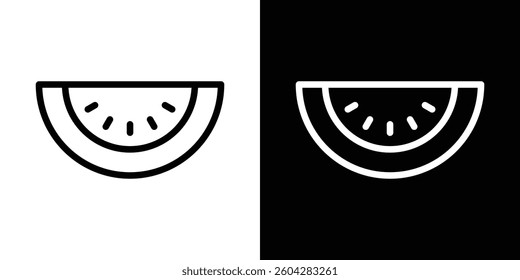 Watermelon icons vectors set in stroke line style.