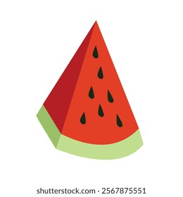 Watermelon illustration. 3D watermelon. Fruit illustration. Fruit element. Healthy fruit. Healthy food. Watermelon slices. Quarter watermelon.