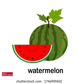 
watermelon illustration, with cartoon style. fruit theme. summer theme.