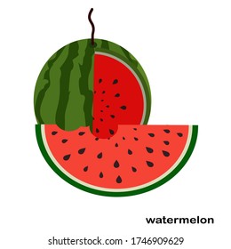 
watermelon illustration, with cartoon style. fruit theme. summer theme.