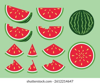 watermelon illustration collection eps Vector