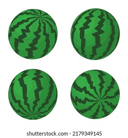 Watermelon illustration from various angles.