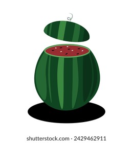 watermelon illustration in watercolor style on a light background