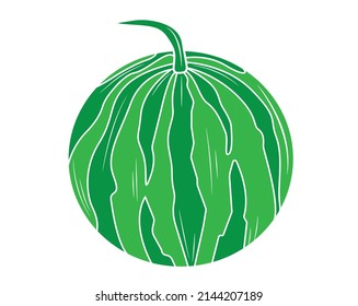 Watermelon in isolate on a white background. Vector illustration