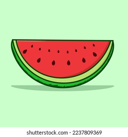Watermelon isolated object EPS vector fruit healthy food icon flat illustration