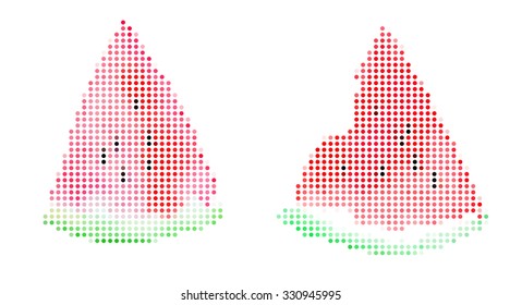 Watermelon isolated. Pixel illustration