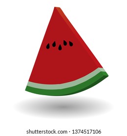 Watermelon isolated. Template on white backgeound. Can be used as banner, poster in green grocery store. Vector eps10