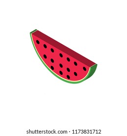 Watermelon isometric left top view 3D icon
