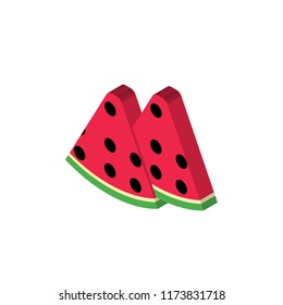 Watermelon isometric left top view 3D icon