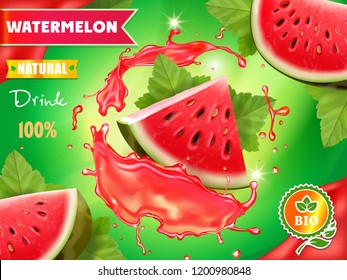 Watermelon juice advertising package design