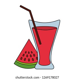 watermelon juice cup with straw