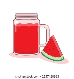 Watermelon Juice drawing vector illustration
