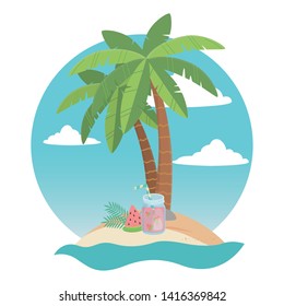Watermelon juice drink design vector illustration