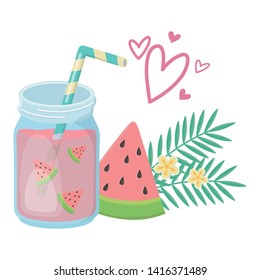 Watermelon juice drink design vector illustration