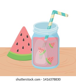 Watermelon juice drink design vector illustration