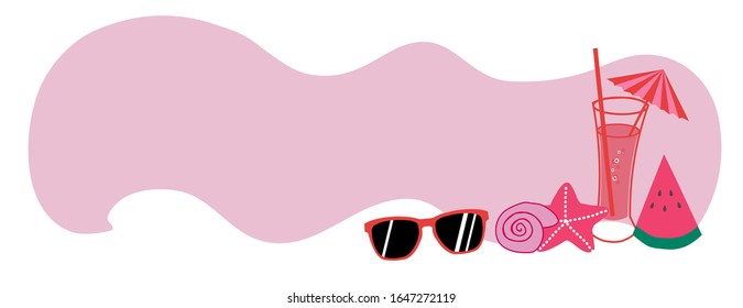 A watermelon juice in a glass and a sun glasses isolated on pink background. Concept about vacation, holiday, summer, outdoor, happy and etc. There’s a copy space for your text.