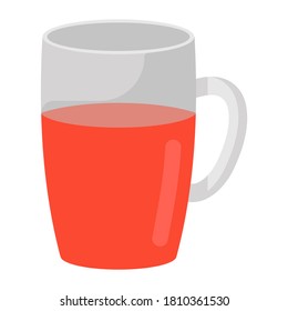 Watermelon juice in a glass, vector of soft drink 