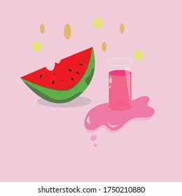 Watermelon juice icon, coolness symbol.