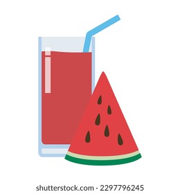 watermelon juice icon flat style element isolated on white background vector illustration