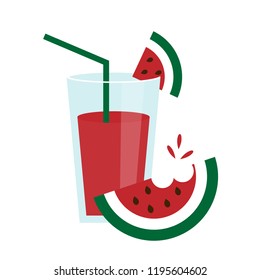 Watermelon juice icon vector illustration in flat style
