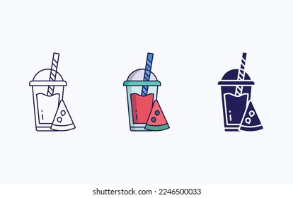 Wassermelon-Saft-Symbol, Vektorgrafik