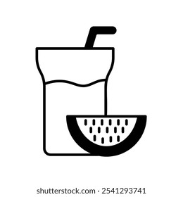 Icono de jugo de sandía con fondo blanco Vector Ilustración de stock