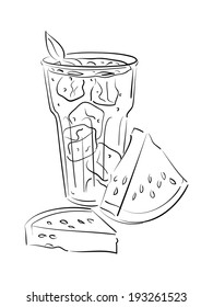 watermelon juice illustration