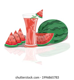 watermelon juice illustration vector drawing