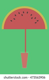 Watermelon juice on green background