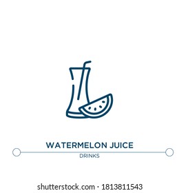 watermelon juice outline vector icon. simple element illustration. watermelon juice outline icon from editable drinks concept. can be used for web and mobile
