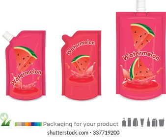 watermelon  juice packaging .vector illustration