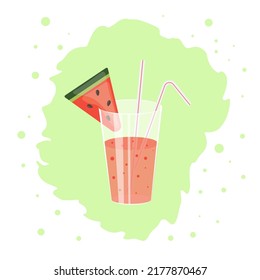 Jugo de sandía con un trozo de sandía
