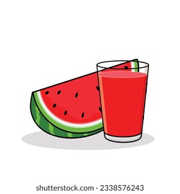 Watermelon juice. Watermelon slice.
Watermelon flavored drink. Watermelon vector cartoon icon design illustration