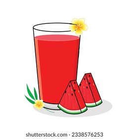 Watermelon juice. Watermelon slice.
Watermelon flavored drink. Watermelon vector cartoon icon design illustration