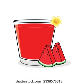 Watermelon juice. Watermelon slice.
Watermelon flavored drink. Watermelon vector cartoon icon design illustration