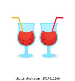 Watermelon juice vector in simple style isolated on white background. vector icon. eps 10