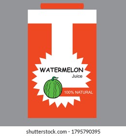 WATERMELON JUICE_LABLE DESIGNis a piece of paper,plastic film,cloth,metal or other material affixed to a container or product.
