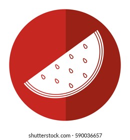 watermelon juicy fruit icon shadow