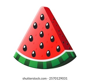 Watermelon juicy fruit slice - organic food illustration 