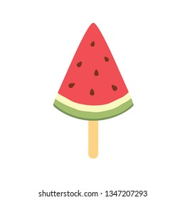 Watermelon juicy ice cream, bright homemade frozen popsicle
