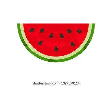 Watermelon juicy slice summer fruit icon. Vector illustration.