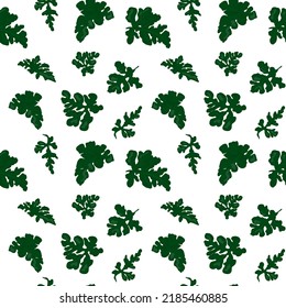 Wassermelonen hinterlassen nahtloses Muster. Botanische Vektorgrafik für Tapeten, Wickelpapier, Textilien, Gewebe, Druck