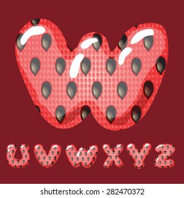 Watermelon letters. Part 4. Kids abc. Cartoon alphabet.  