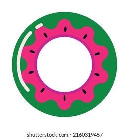 watermelon lifesaver ring icon isolated