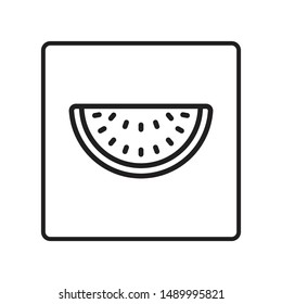 Watermelon line art, summer symbol vector icon