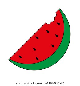 Icono de la línea de sandía. Berry, melón, semillas, verano, jugo, semillas, rojo, verde, rayado, calabaza, madriguera, huerto. Icono de vector para negocios y publicidad