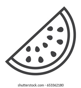 Watermelon line icon, fruit and diet, vector graphics, a linear pattern on a white background, eps 10.